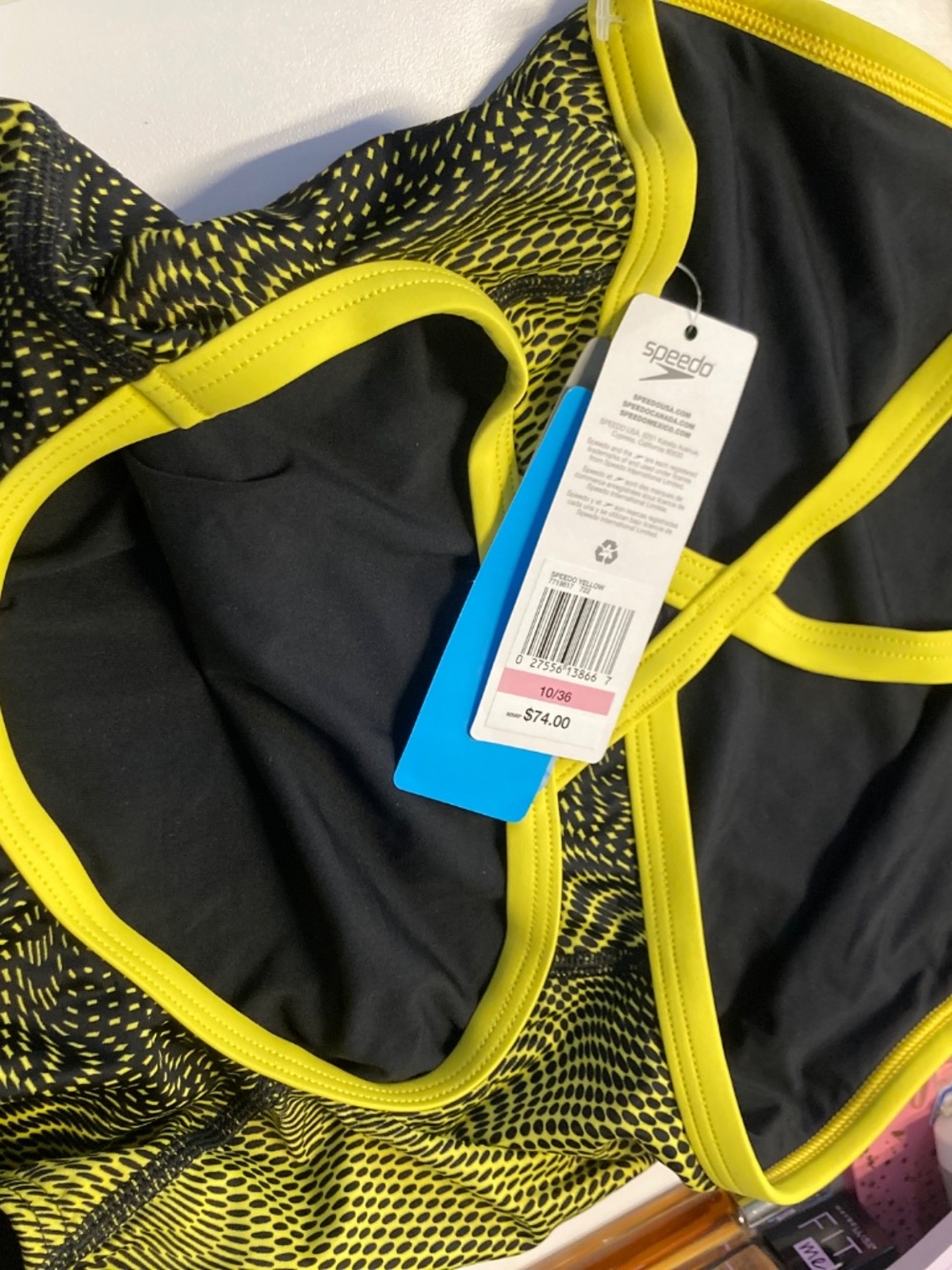 NWT 36/10 Speedo Women's Hydro amp Flyback Powerflex Eco One-Piece Swimsuit - Picture 3 of 7